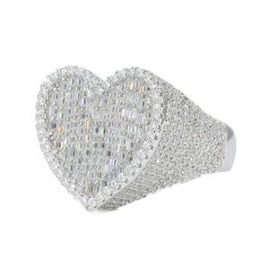 Baguette Heart VVS Moissanite Diamond Ring